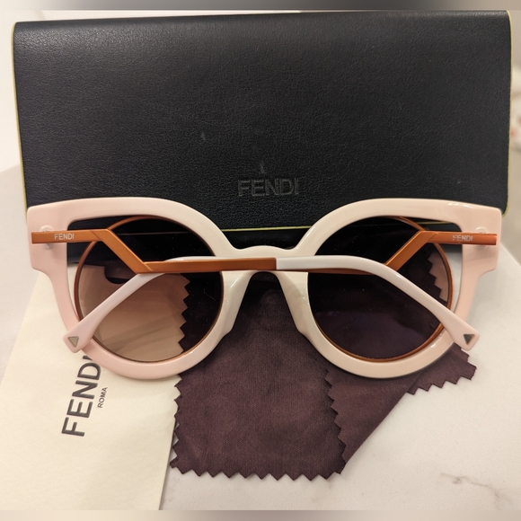 Fendi Metallic Orange/Pink Glitter Paradeyes Sunglasses - Picture 3 of 6